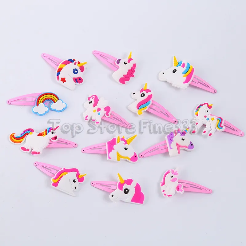 Dzieciowe metalowe metalowe klip do włosów 19 Modele Multi-Style Rainbow Horse Bransoleta Akcesoria PVC Barrettes