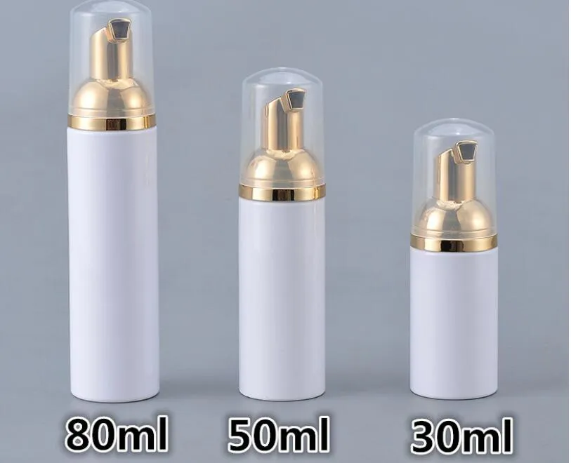 30/50 / 80 ml Plastic Schuimende Fles Zeep Mousses Vloeibare Dispenser Schuim Shampoo Lotion Bottelen Schuim Flessen met Gouden Pomp