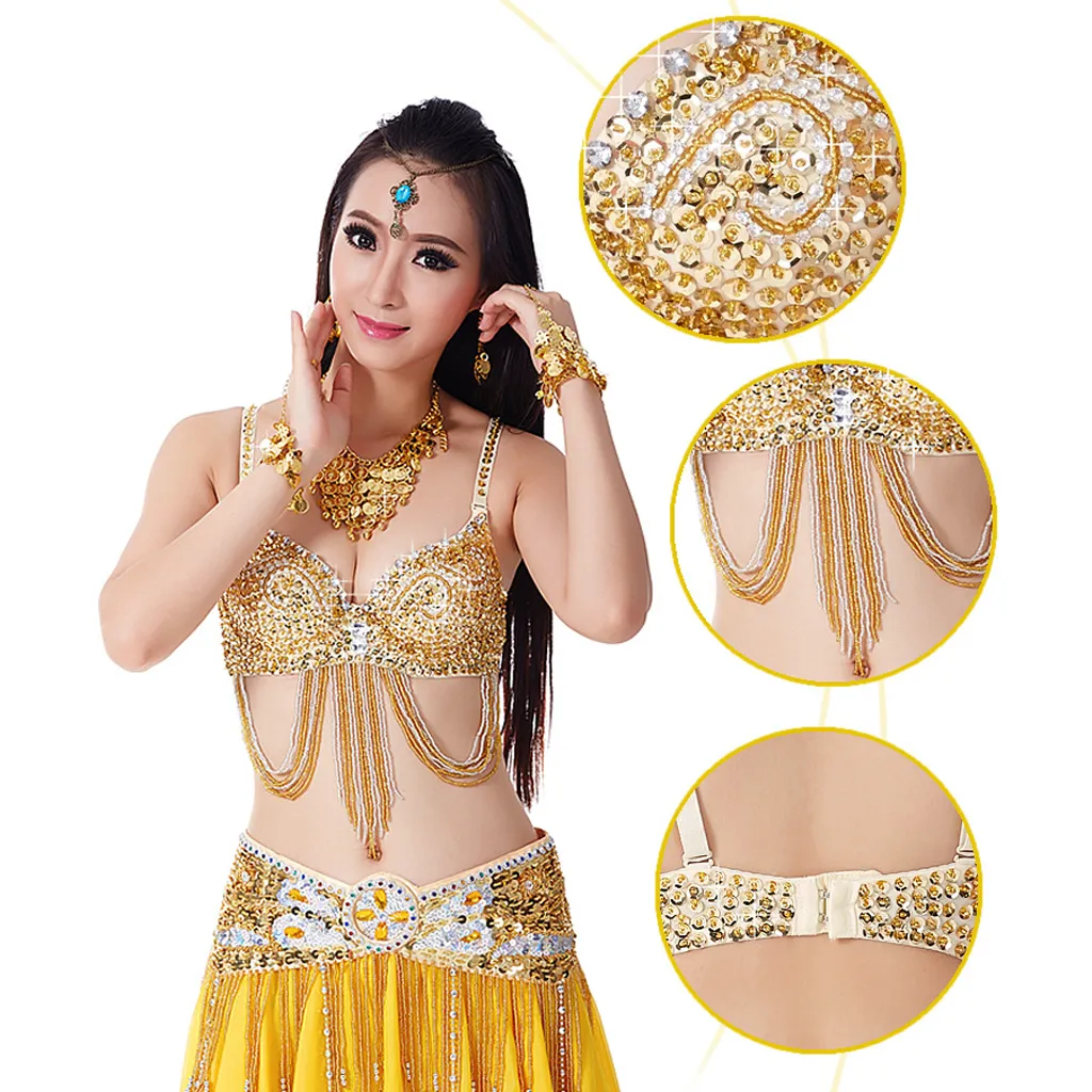 Vintage Belly Dance Top Bra Sequin Beads Club Wear For Halloween Fancy  Dress From Cagney, $27.9