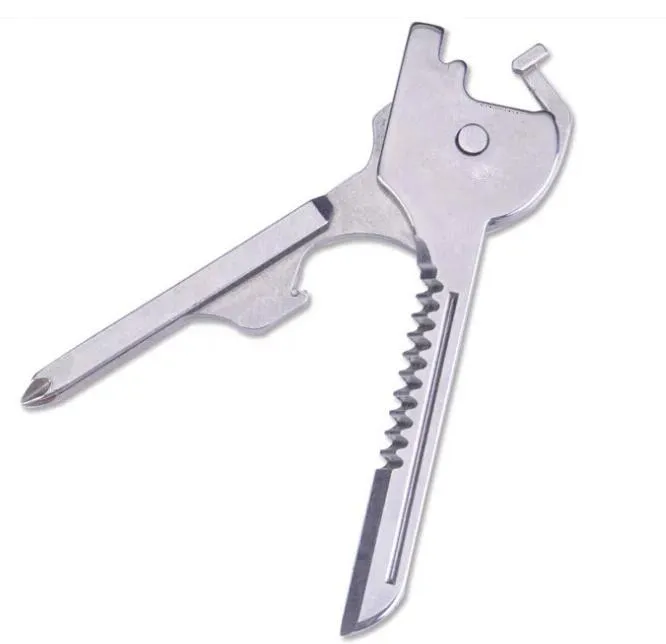 New SWISS+TECH 6 in 1 Utili-key Mini Multi Function Keyring Flat and Lock Glass Screwdriver Bottle Opener Pocket Knife EDC Tool