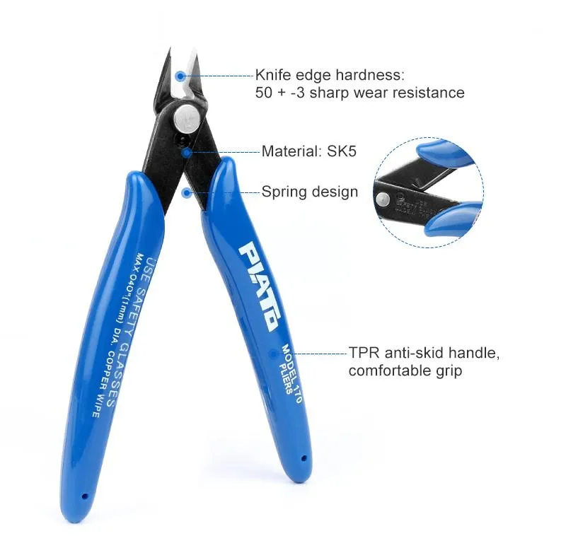 Plato 170 Nipper Pliers Cutting Tools Electrical Tools Wire Cable Cutters Side Cutting Diagonal Pliers Mini Pliers