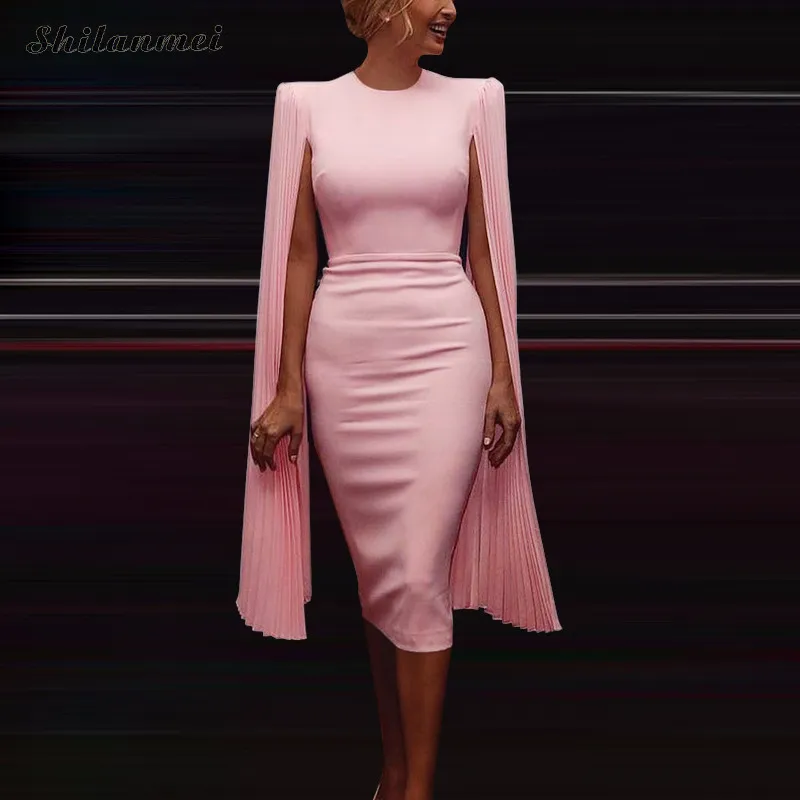 cape sleeve bodycon dress Linden Light Green Bodycon Cape-Sleeve Midi Dress – Club L London main image 1