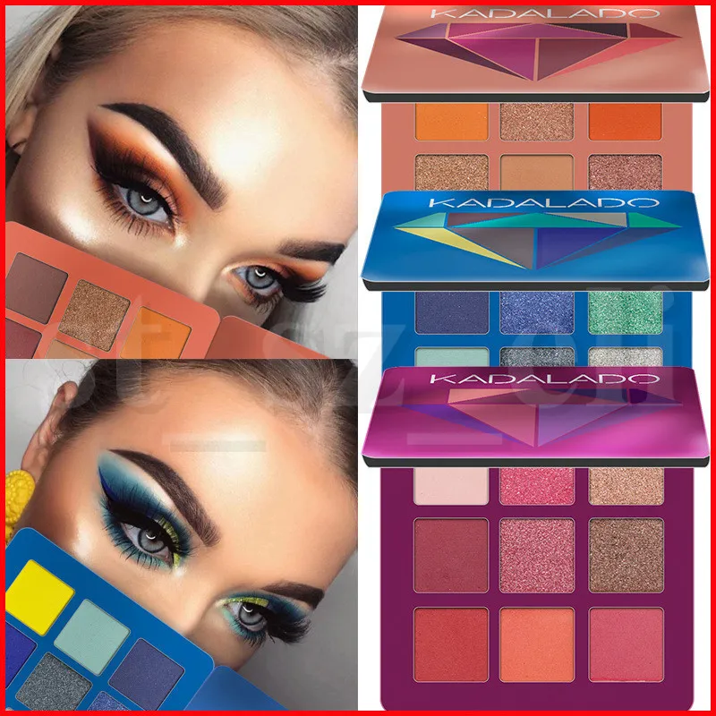 Kadalado Makeup Eyeshadow 9 Färg Diamant Palette Make Up Palette Shimmer Glitter Matt Pigmenterad Mini Eye Shadow Maquillage se på 5 stilar