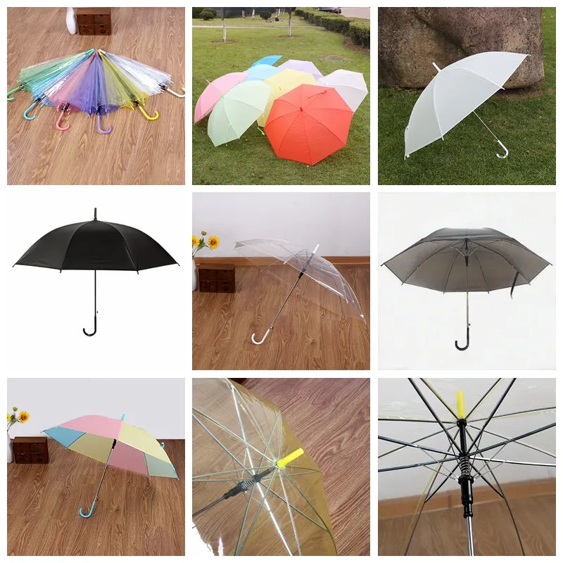 clear transparent rain umbrella Dome Umbrellas Long Handle umberella PVC Rain Dome Bubble Rain Sun Shade