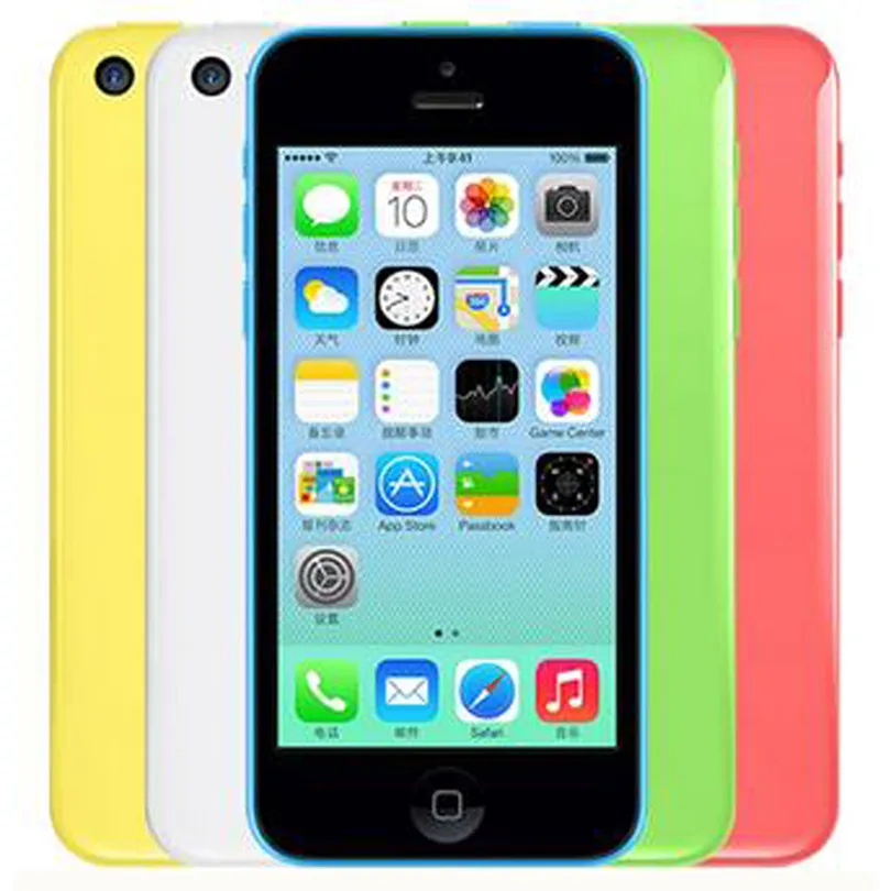 Gerenoveerde originele Apple iPhone 5C Ontgrendeld 8G / 16 GB / 32GB IOS8 4.0 inch Dual Core A6 CPU 8,0 MP 4G LTE Smart Telefoon Gratis DHL 1PCS