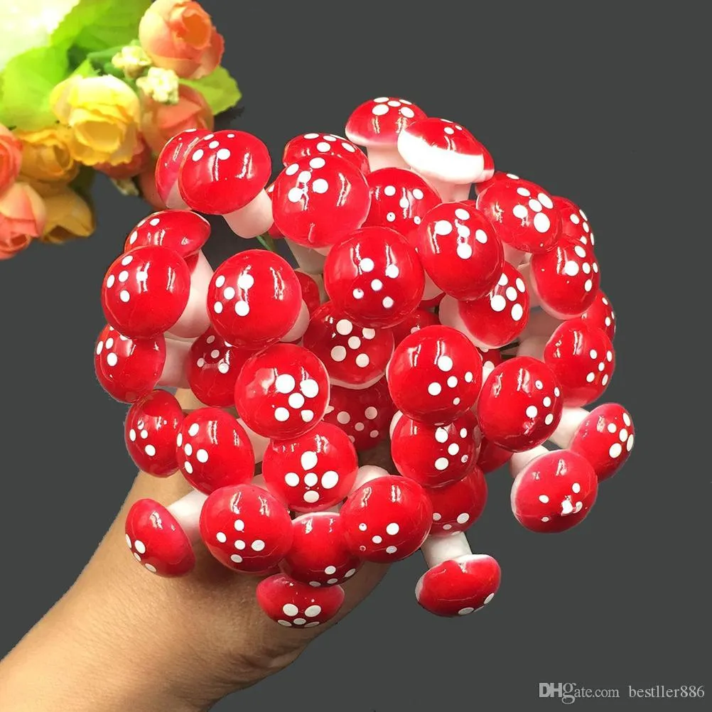 Mini Mushroom Miniatures Artificial Garden Fairy Moss Resin Crafts Decorations Stakes Craft For Home 2.2cm AL02