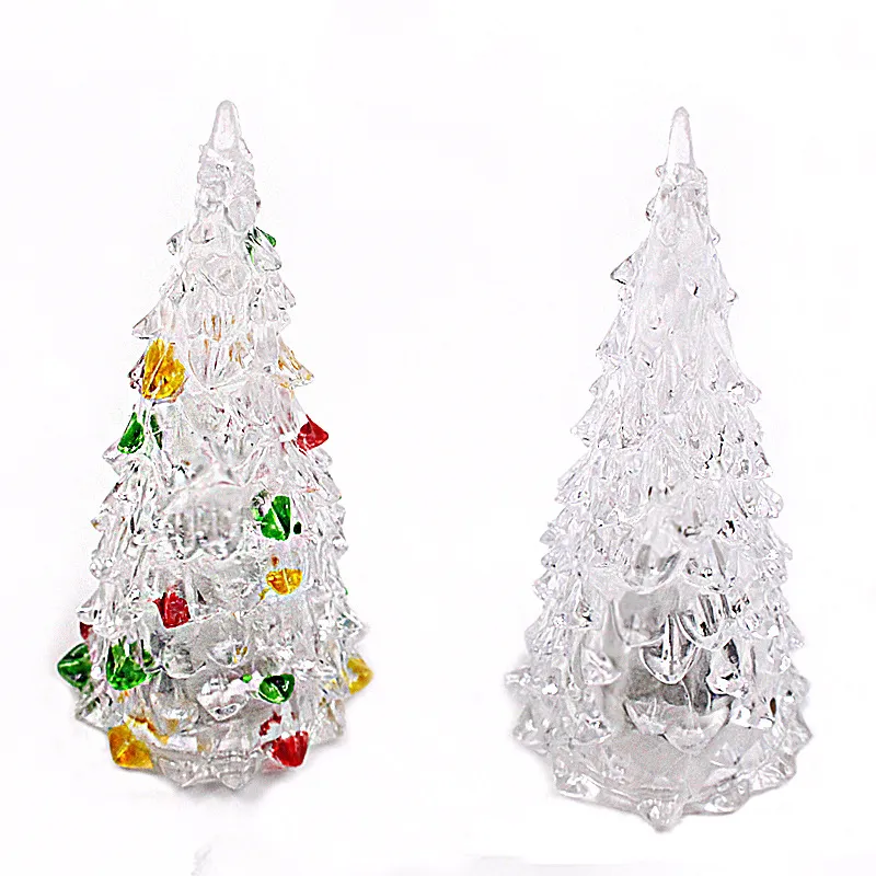 Arbre de noël en acrylique, jouets lumineux pour enfants, Flash en cristal coloré, petites veilleuses, cadeau de noël, vente en gros