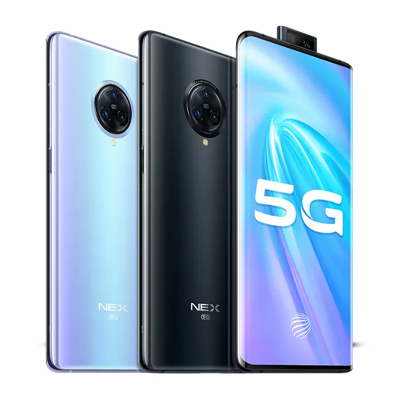 الأصلي Vivo NEX 3 5G الهاتف المحمول 8GB RAM 256GB ROM Snapdragon 855 Plus Octa Core 64.0mp OTG NFC 4500MAH Android 6.89 "كامل الشاشة بصمة الإصبع الوجه