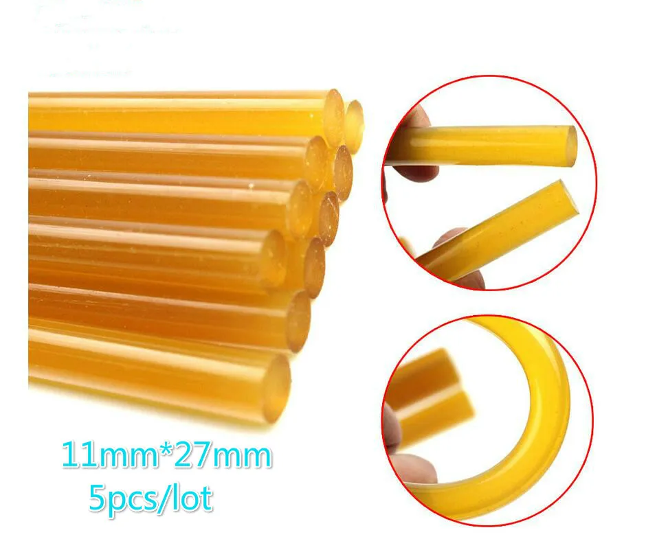 Uxcell 5pcs 7mm x 100mm Mini Brown Adhesive Hot Melt Glue Sticks for Hot Melt Glue Gun