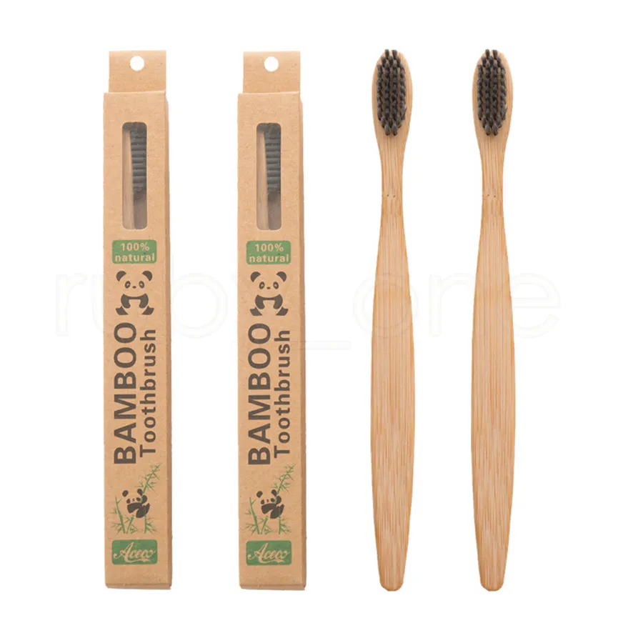 Новый дизайн окружающей среды Bamboo уголь Здоровье Зубная щетка для Oral зубов Уход очистки Eco Средний мягкой щетиной кисти RRA2212