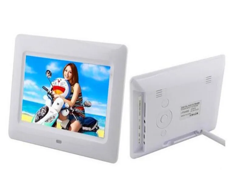 7 polegadas TFT LCD Digital Photo Frame Album MP4 Movie Player Despertador JPEG/JPG/BMP MMC/MS/SD MPEG AVI Xvid