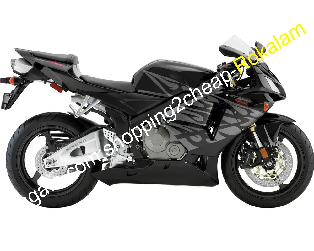 Carenatura personalizzata ABS CBR600 RR per Honda F5 CBR600RR 2005 2006 CBR 600RR 05 06 Kit corpo carenatura grigio nero (stampaggio ad iniezione)