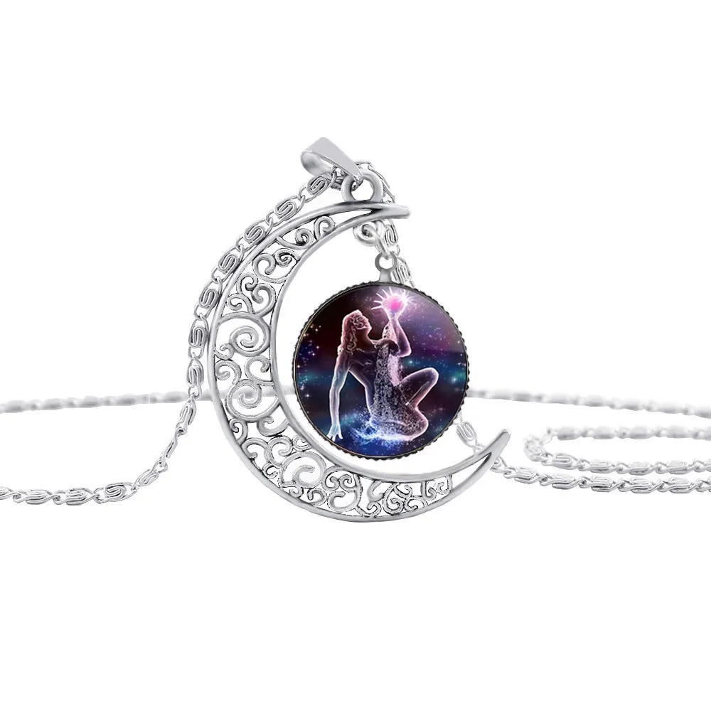 12 кулон Constell, ожерелье с драгоценными камнями, знак гороскопа, ожерелья, стеклянный кабошон для женщин, модные украшения, подарок