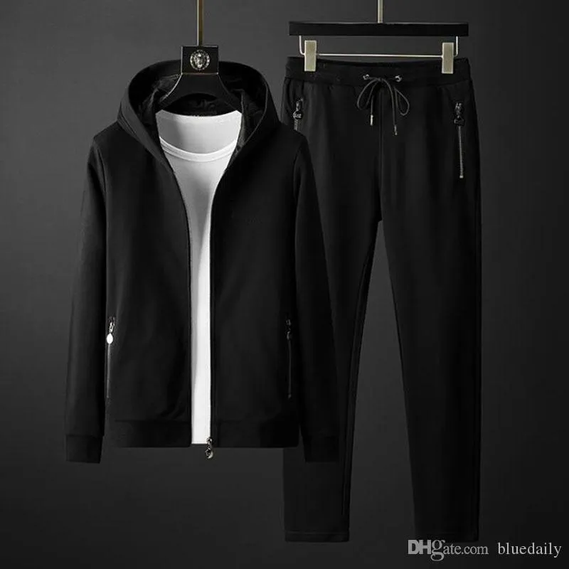 Зимний дизайнер Cousssuit Мужчины Роскошные потные Костюмы Осенний бренд Мужская Jogger Suits Куртка + Брюки устанавливают Sport Hip Hop
