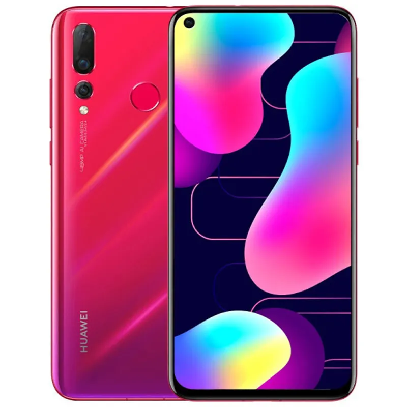 Оригинальные Huawei Nova 4 4G LTE Сотовый телефон 8 ГБ RAM 128GB ROM KIRIN 970 OCTA CORE Android 6.4 "Полноэкранный экран 25.0mp ai ID Face Fingerprint 3750MAH Умный мобильный телефон