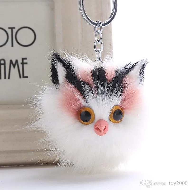 Fluffy cat keychain hotsell