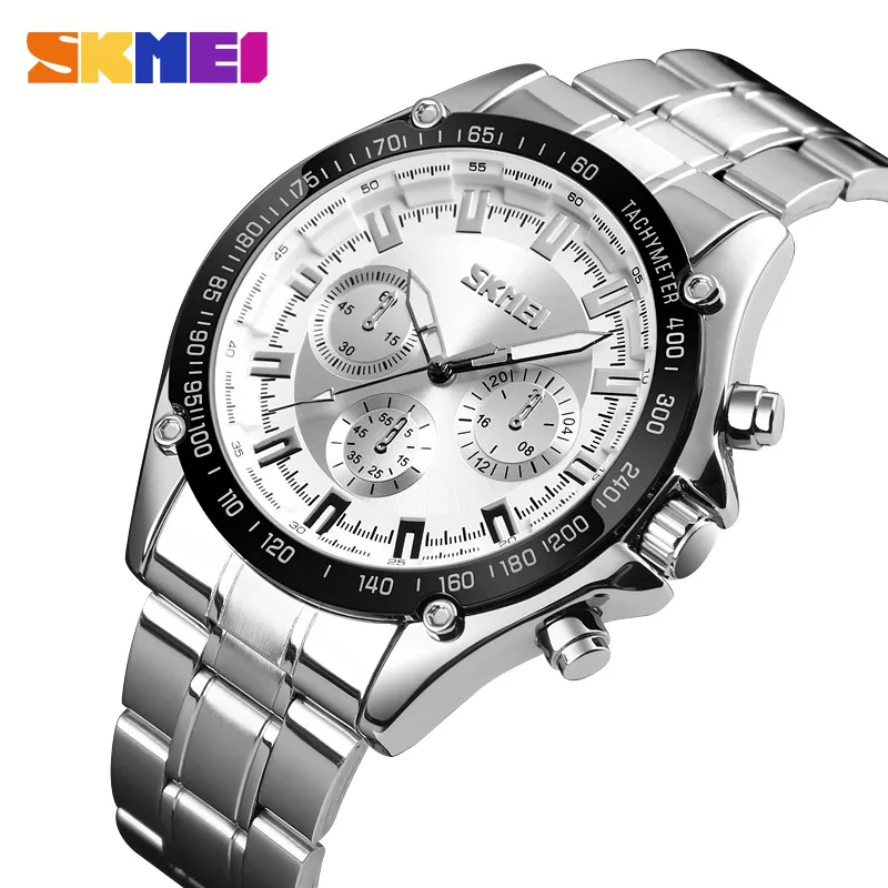 Skmei Fashion Sport Mens Quartz Analog titta på lyxig man armbandsur vattentät rostfria man klockor klocka relogio masculino