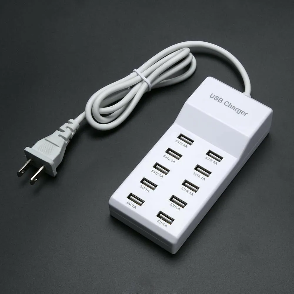 Chargeur Secteur USB 10 Ports 50W Prise Murale Recharge Rapide