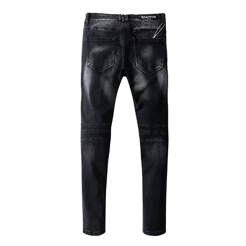 Balmain Cotton Slim Denim Jeans in Black for Men | Lyst