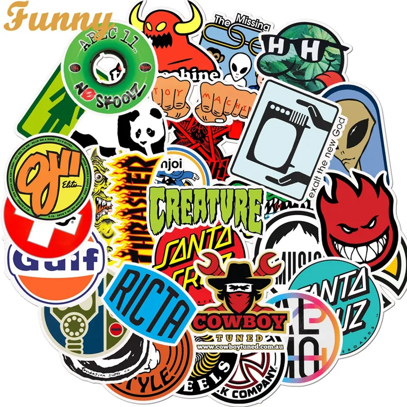 50pcs Fashion Car Stickers Graffiti Stickers Decal Sticker for Guitar Laptop Macbook Water Cup Luggage Fridge Skateboard Bicycle