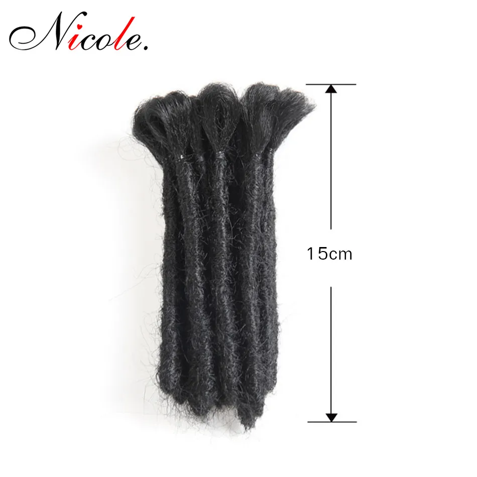 Nicole Hair 15-30 cm À La Main Kanekalon Dreadlocks Hommes Dreadlocks Crochet Extensions de Cheveux Crochet Tressage Cheveux Pour Homme