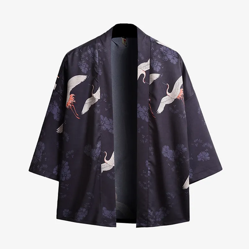 Plus size 5xl literário japonês quimono yukata homem japonês curto robe solto quimomo estilo chinês cardigan quimono haori