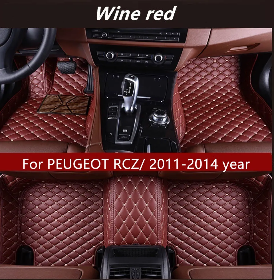 pilote de couleur vin rouge Tapis de sol de voiture personnalisé