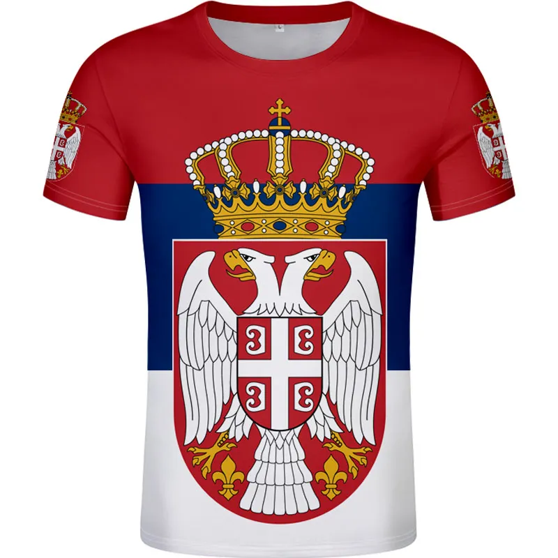 SERBIA maglietta maschile fai da te numero nome personalizzato gratuito srbija SRB t-shirt srpski nazione bandiera serbien college stampa logo vestiti