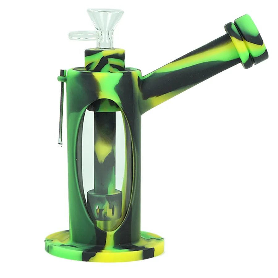 Rookaccessoires Siliconen De pistoolkop Siliconenwaterpijp Dab Rig met glazen kom