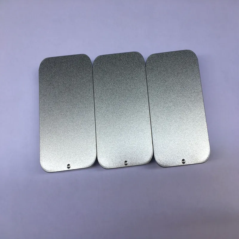 200 teile/los 80*50*15mm größe Leere schlichte silber farbe metall schiebe oben zinn box, metall rechteck süßigkeiten usb box fall Jar container