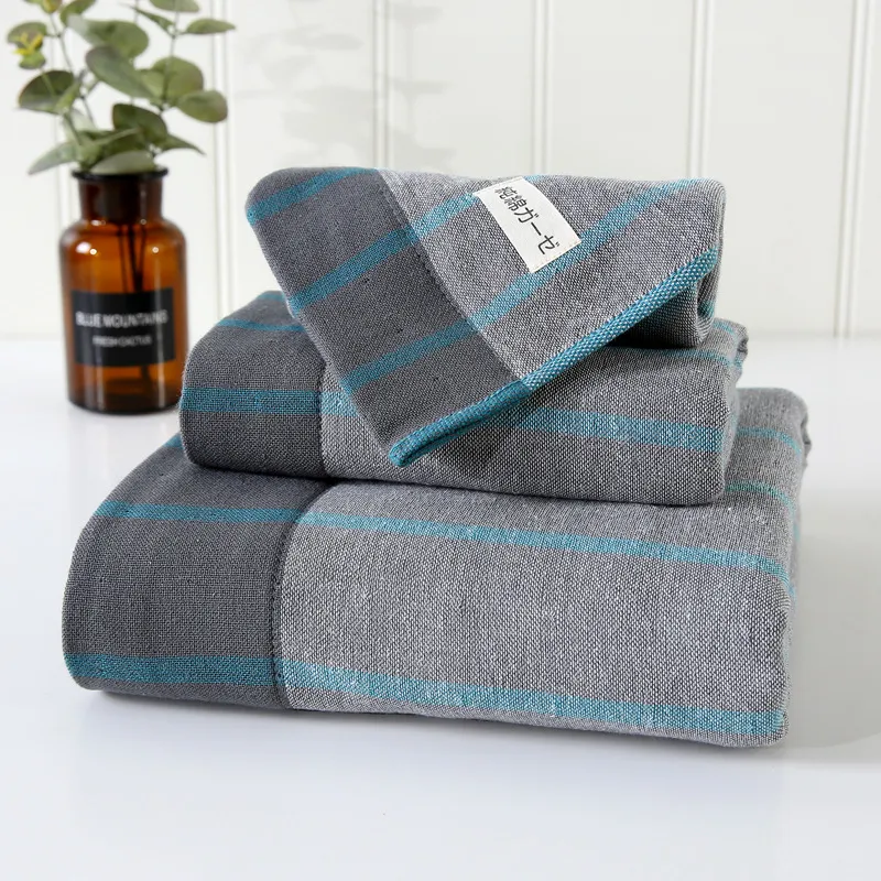 Conjunto de toalhas de algodão Toalha de banho de três peças para presente absorvente grosso270e