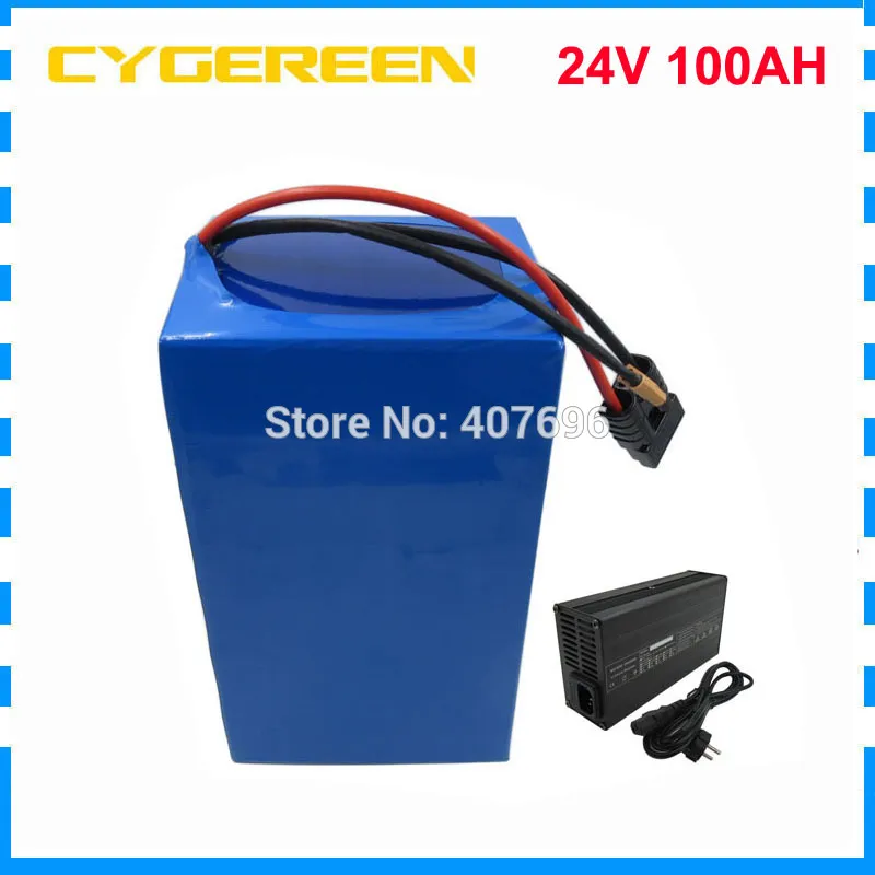 Batterie au Lithium 24 volts 1000W 100AH 24 V 7S batterie de vélo électrique cellule INR18650-35E 50A BMS avec chargeur 29.4V 5A
