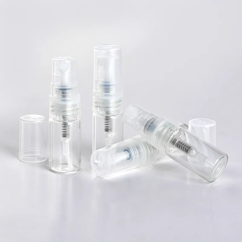 2ml 3ml 5ml 10ml Mini bottiglia di profumo portatile in vetro trasparente con sprayVuota fiala cosmetica per profumo con atomizzatore per viaggi