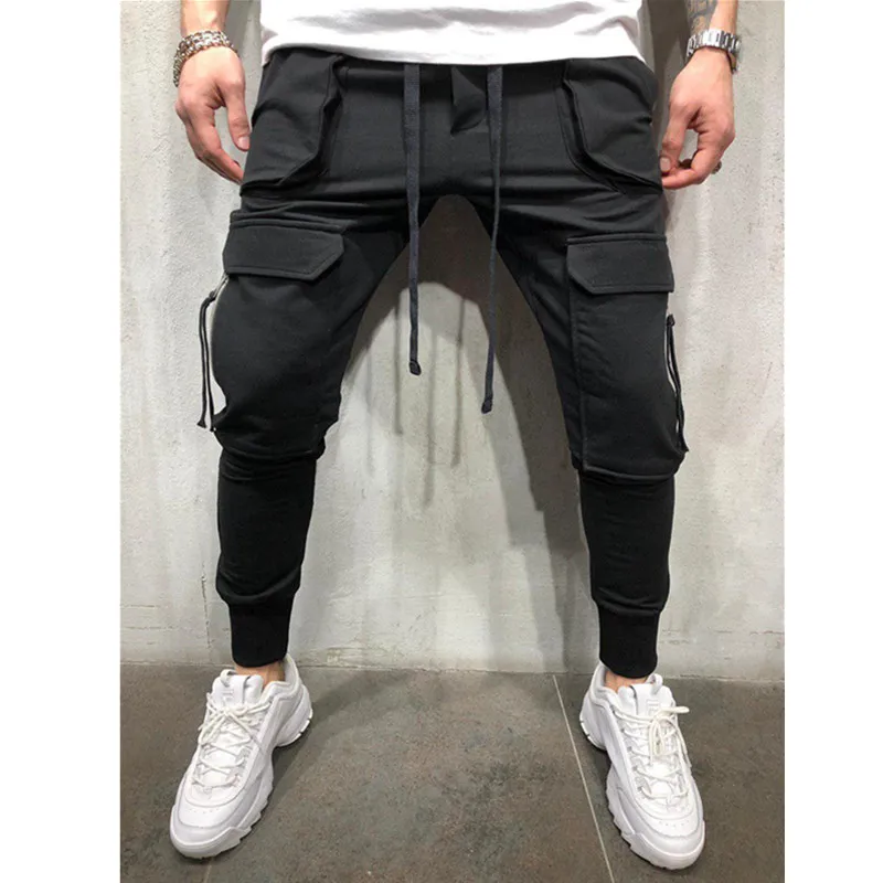 Joggers para hombre Pantalones casuales Fitness Hombres Ropa deportiva Chándal Pantalones pitillo Pantalones de chándal Hombre Negro Gimnasios Jogger Pantalones de chándal