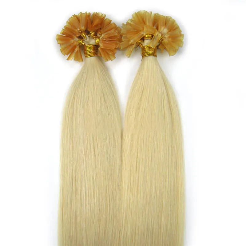 Vente en gros - 1g s 100g pack 14 ''- 24 '' 100% cheveux humains u Tip Extensions de cheveux Remy Indian Factory Price Ongle droit