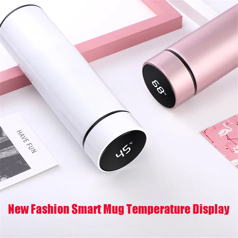 En gros nouvelle mode tasse intelligente affichage de la température bouteille thermique d'eau en acier inoxydable avec écran tactile LCD tasse cadeau étanche