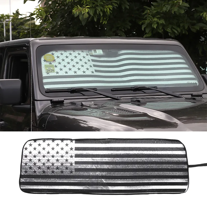 Auto Sunshade Front Ruiten Visor American Flag Sun Visor Mat voor Jeep Wrangler JL 2018+ auto-accessoires