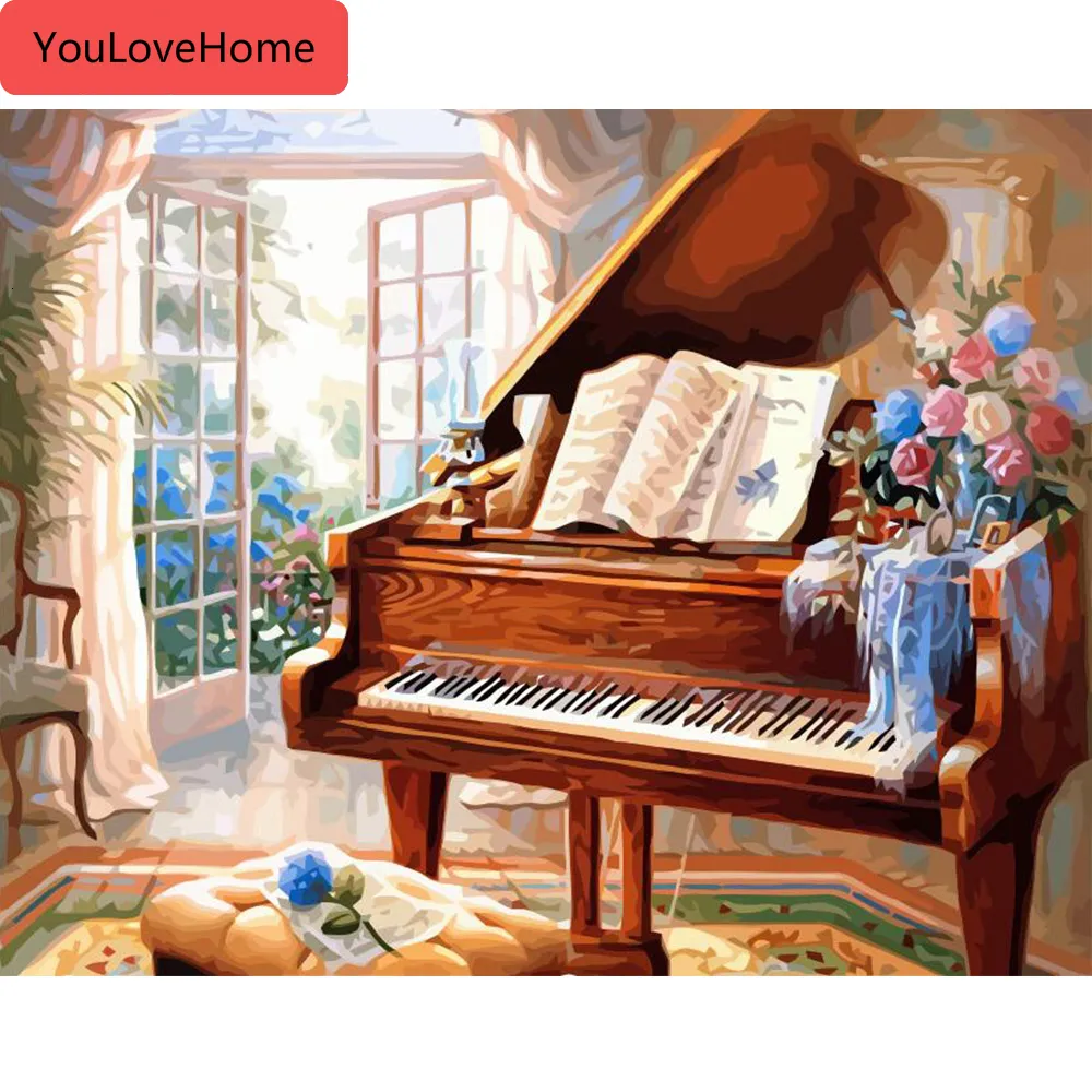 Obraz Olejny Przez Numery FortepianObraz Olejny Przez Numery Fortepian  