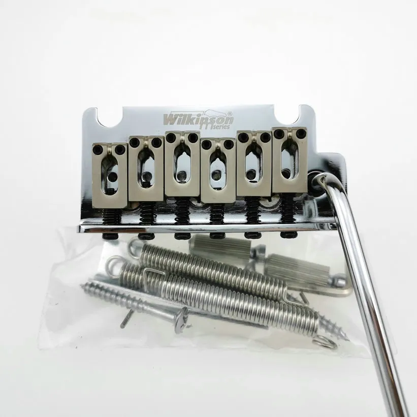 Chrome Silver 2 Post Point Double Swing Electric Guitar Tremolo System Bridge för St och Suhr Guitar Wov05