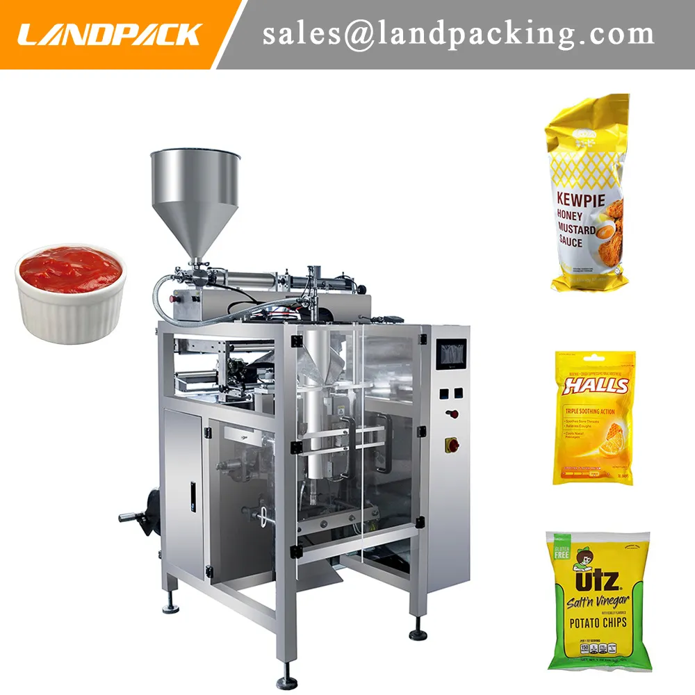 Multifunctional Automatic Ketchup Salad Dressing Mayonnaise Vertical Form Fill Seal Machine Liquid Sauce Packing Machine