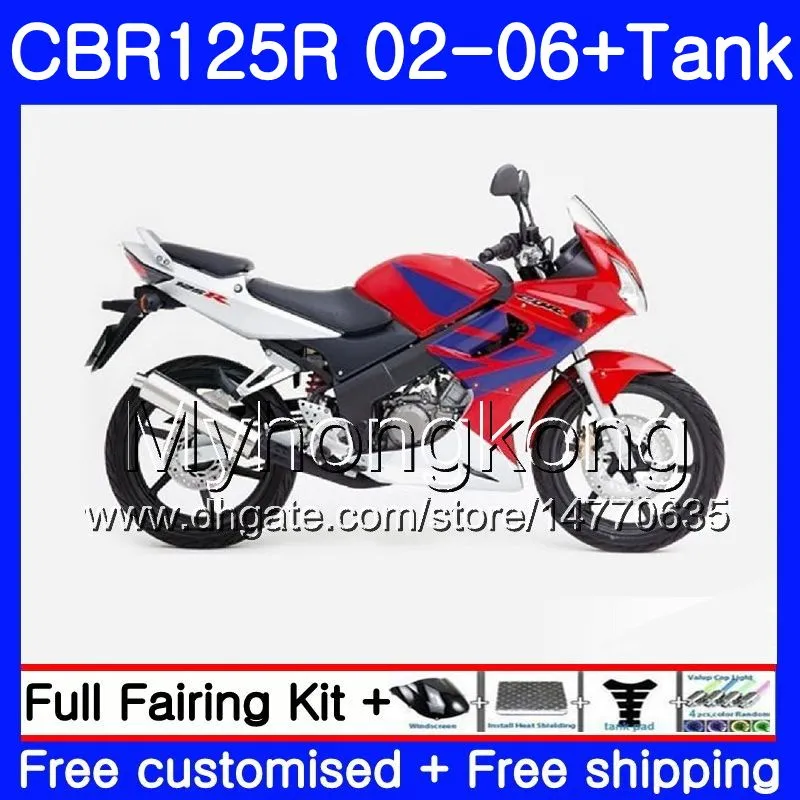 Karosserie + Tank für HONDA CBR-125R CBR125R 2002 2003 2004 2005 2006 272HM.31 CBR 125CC 125 R 125R Lager Red Hot CBR125RR 02 03 04 05 06 Verkleidungen