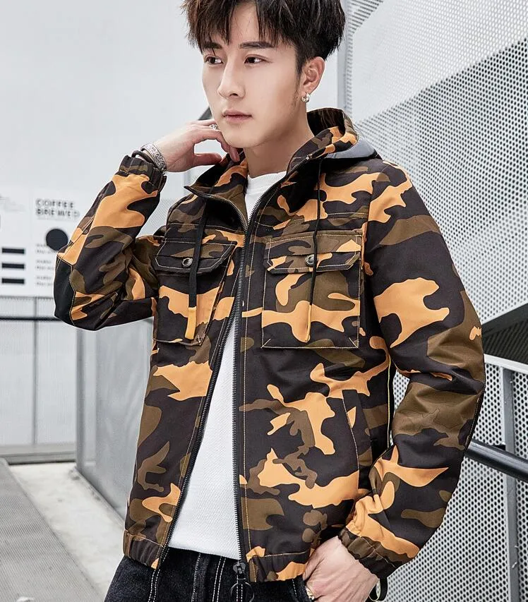 Mens Hooded Jackets Sale Camouflage Jacket For Spring And