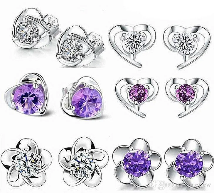 Kolczyki Dla Kobiet Koreański Kryształowy Koszulki Kolczyk Studia Obrączka Hurtownie 925 Sterling Silver Stud Kolczyki