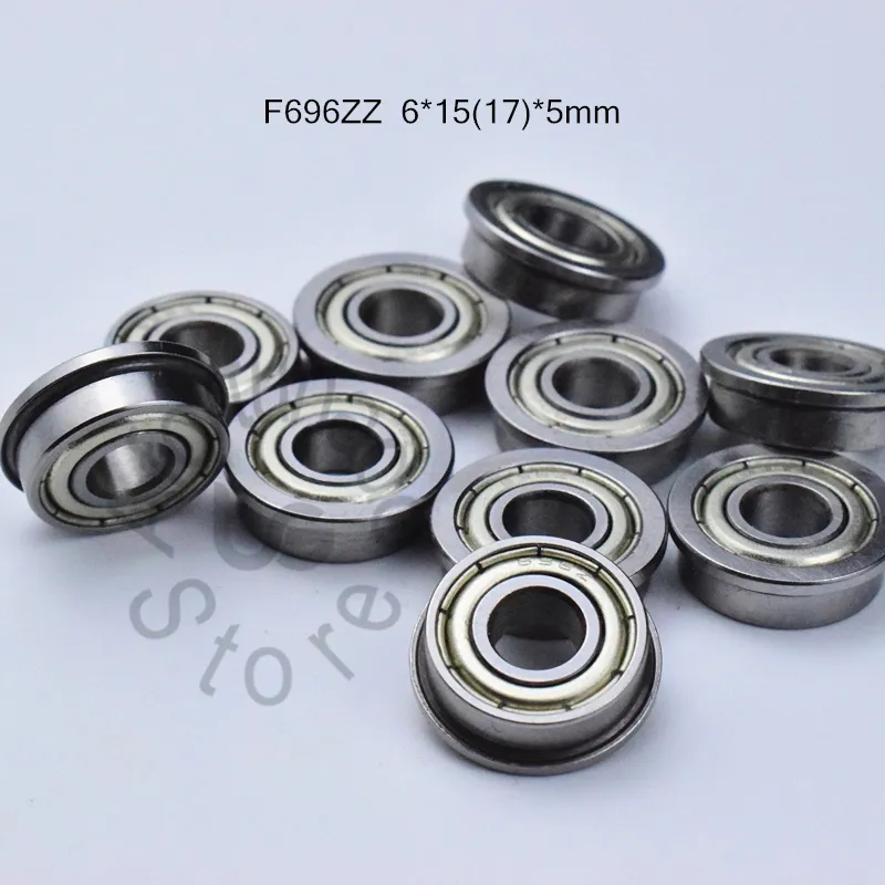F696ZZ 6*15&17*5 mm 10pieces Flange bearings Free shipping 696 F696Z F696ZZ chrome steel deep groove bearing