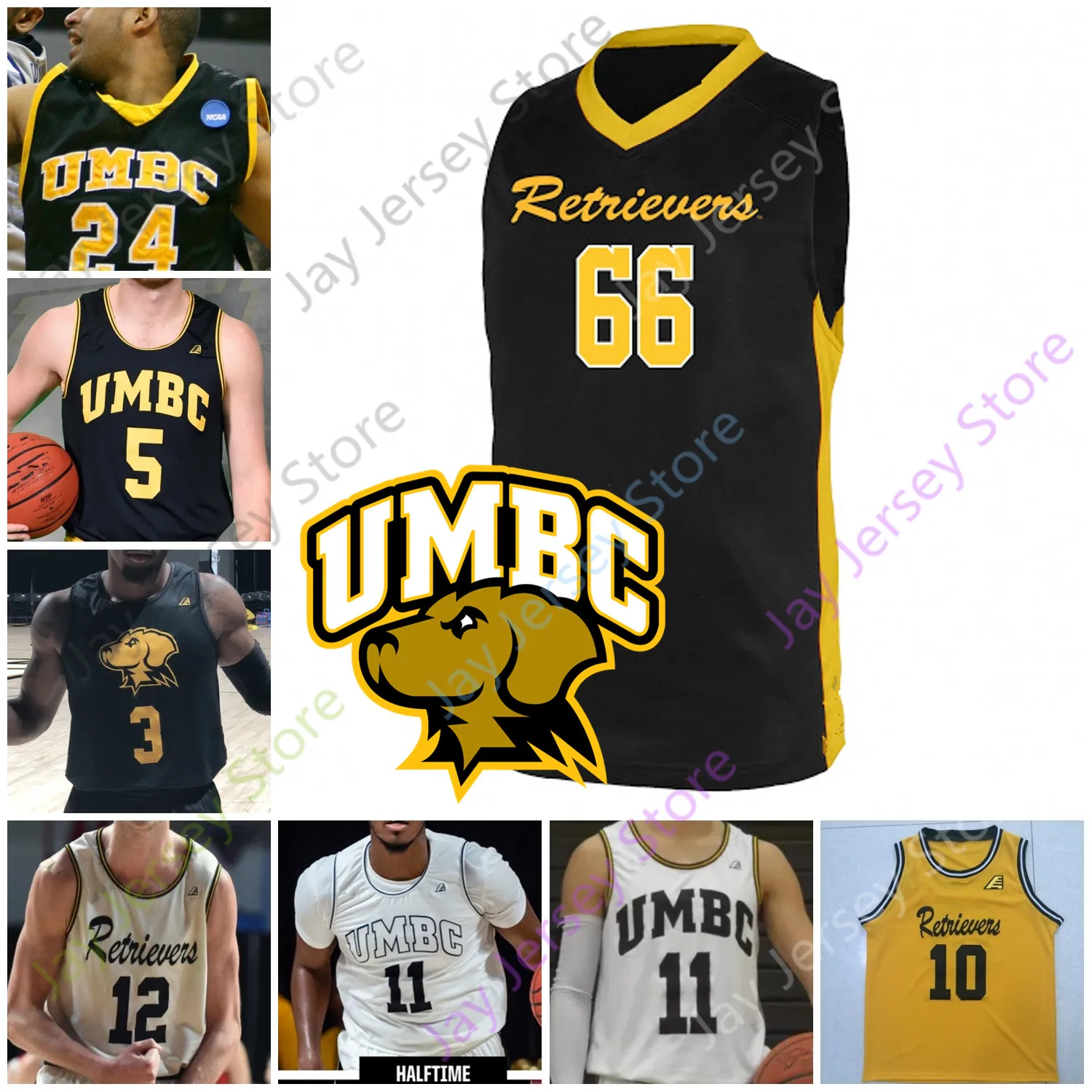 2020 UMBC 리트리버 농구 저지 NCAA 대학 Keondre Kennedy Nathan Johnson Daniel Akin Jack Schwietz R.J. Eytle-Rock Marcel Thompson