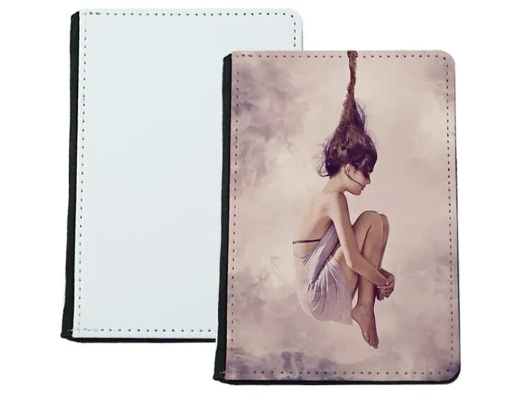 50pcs sublimation Blank passport card holders cover heart transfer printing PU leather passport case