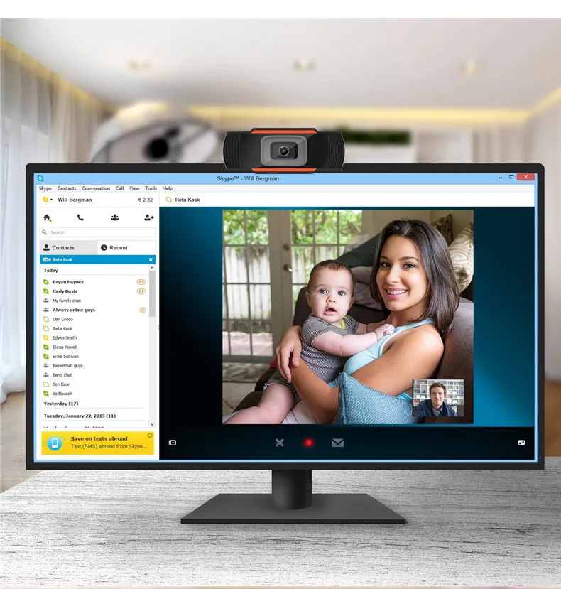 HD Webcam - 1080P/720P/480P PC Camera with Microphone, USB Webcam for