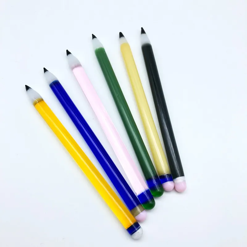 Rökningstillbehör 6Kind Colors Pencil Glass Dabber med 5,6 tum färgglada hårda dabverktygspenna