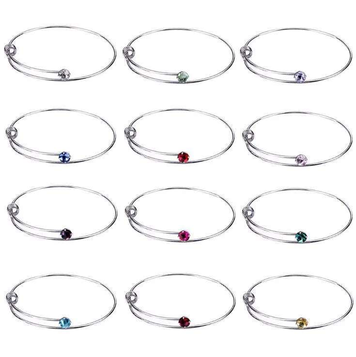 Nieuwe DIY-sieraden Expandable Wire Bangle Crystal Blank verstelbare handring voor kralen of bedelarmbanden maken benodigdheden in bulk groothandel