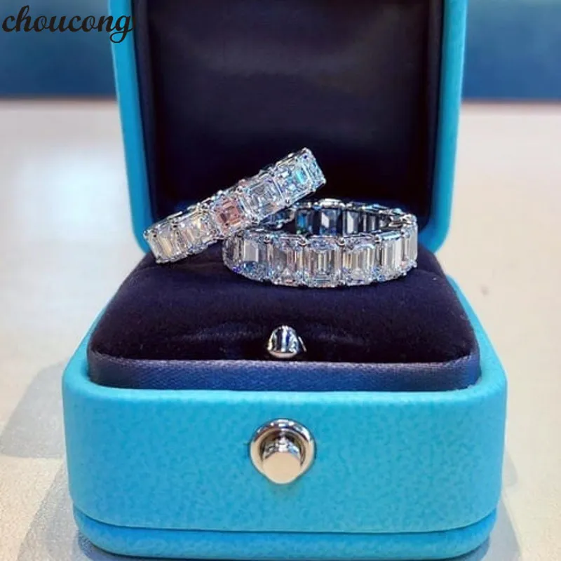 Choucong Charm Promise Ring Princess cut 5A Zircon Cz 925 Sterling Silver Fedi nuziali di fidanzamento per le donne Gioielli da sposa